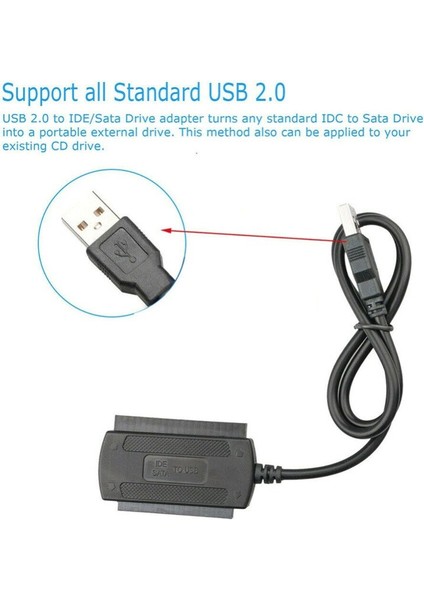 Yeni Hd HDD Sabit Sürücü Adaptörü Dönüştürücü Kablosu USB 2.0 - Ide Sata Ata 2.5 3.5 (Yurt Dışından)