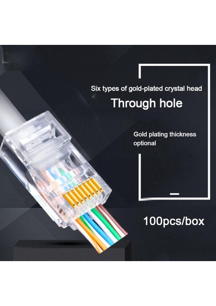 10PC RJ45 Ağ Modüler Fiş Cat6 CAT6E Konektörü Utp Korumasız Modüler RJ45 Fiş (Yurt Dışından)