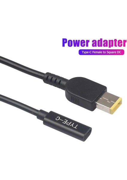 Pd Güç Adaptörü Dönüştürücü Tüm Bakır Iletken Indüksiyon Çipi 15 cm Tip-C Dişi Kare Dc Erkek Lenovo Thinkpad Için (Yurt Dışından)