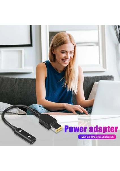 Pd Güç Adaptörü Dönüştürücü Tüm Bakır Iletken Indüksiyon Çipi 15 cm Tip-C Dişi Kare Dc Erkek Lenovo Thinkpad Için (Yurt Dışından)