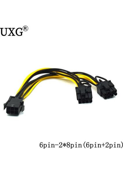 6pin Ila 2*8pin (6+2)Pin Madenci Molex 6 Pin Pcı E Ila 2*pcıe 8 (6+2) Pin Grafik Ekran Kartı Pcı-E VGA Splitter Hub Güç Kablosu (Yurt Dışından) fırsatları