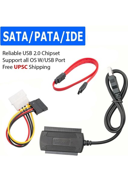 Sabit Disk 2.5 Için Usb'den Ide Sata Adaptör Dönüştürücü Kablosuna (Yurt Dışından)