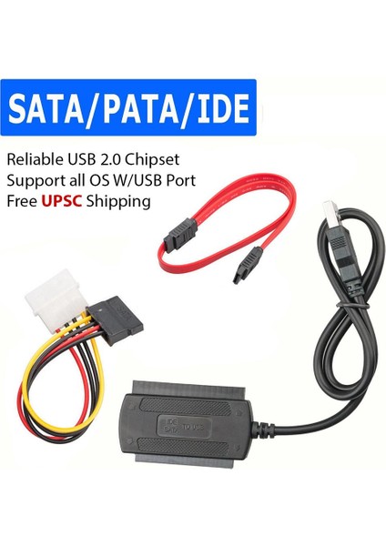 Sabit Disk 2.5 Için Usb'den Ide Sata Adaptör Dönüştürücü Kablosuna (Yurt Dışından)