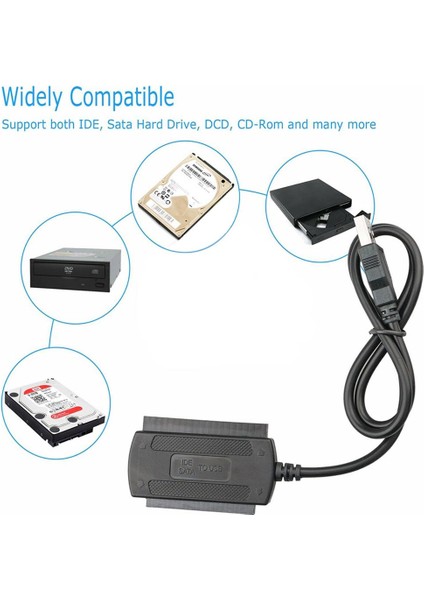 Sabit Disk 2.5 Için Usb'den Ide Sata Adaptör Dönüştürücü Kablosuna (Yurt Dışından)