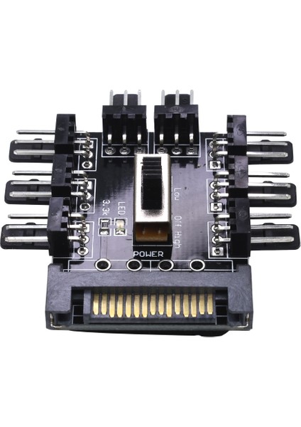 Tıshrıc 1 Ila 8 3pin Fan Hub Pwm Sata Molex Splitter Pc Madencilik Kablosu 12 V Güç Kaynağı Soğutucu Soğutma Hızı Kontrol Adaptörü (Yurt Dışından)