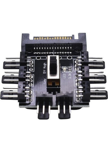 Tıshrıc 1 Ila 8 3pin Fan Hub Pwm Sata Molex Splitter Pc Madencilik Kablosu 12 V Güç Kaynağı Soğutucu Soğutma Hızı Kontrol Adaptörü (Yurt Dışından)