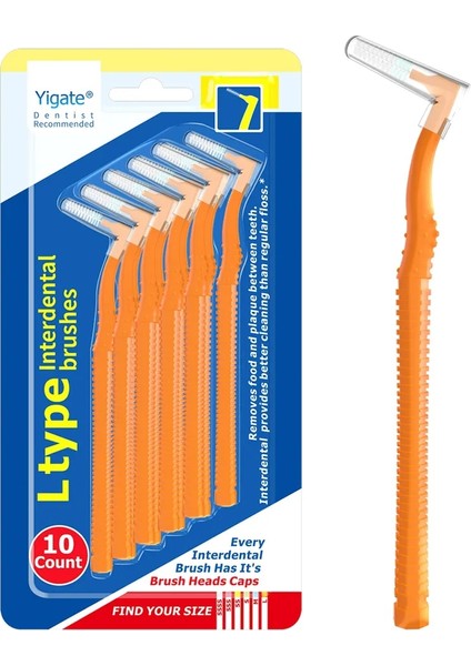 10 Adet L Şekli Diş Arası Fırçalar Diş Itme-Çekme Plak Kaldırır Diş Ağız Bakımı Hijyen Aracı 0.4mm 0.6mm 0.7mm 0.8mm 1.2-1.5mm (Yurt Dışından)