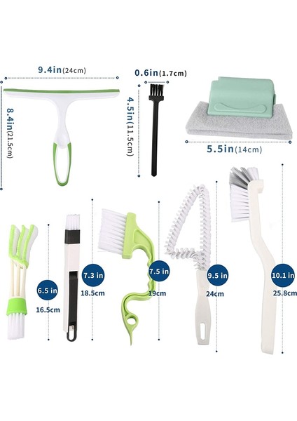 Bradoo-8 Adet Sihirli Pencere Temizleme Fırçası Seti, El Tipi Pencere Oluk Uzay Fırçası, Pencere Sürgülü Kapı Parça Köşe Çatlak (Yurt Dışından) fırsatları