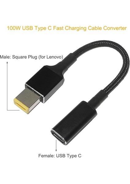 100W USB C Pd Dc Evrensel Laptop Şarj Cihazı Dönüştürücü Tip C Hızlı Şarj Adaptörü Kablo Kordonu Asus Lenovo Hp Dell Dizüstü Bilgisayar (Yurt Dışından)