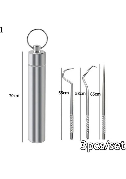 Taşınabilir Paslanmaz Çelik Metal Kürdan Diş Temizleme Ipi Depolama Tüpü ile Diş Arası Fırça Diş Hijyeni Ağız Bakımı (Yurt Dışından)