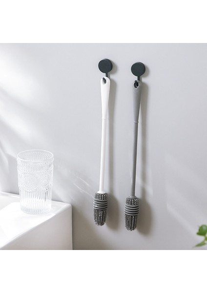 [sıcak] Uzun Saplı Silikon Süt Şişesi Fırçası Cam Şişe Temizleme Fırçası Çok Fonksiyonlu Bardak Ağız Scrubber Ev Temizlik Aracı (Yurt Dışından) fiyatları