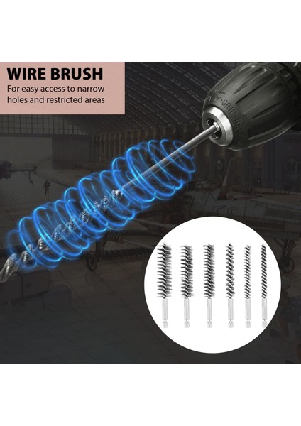Delik Fırçası Paslanmaz Çelik Kıllar Elektrikli Matkap Için Tel Fırça Altıgen Saplı Saplı Tel Fırça Temizleme 6 Parça (Yurt Dışından) fiyatları