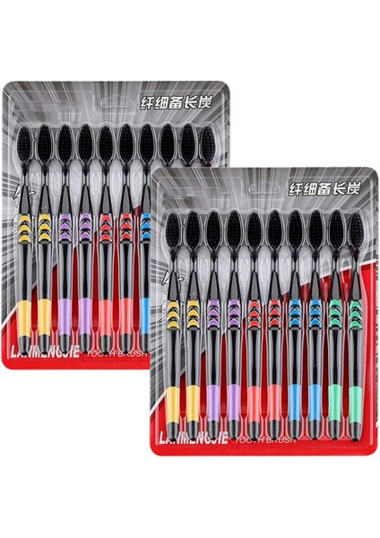 10 Adet Paketi Bambu Kömür Diş Fırçası Yumuşak Saç Diş Fırçası Ağız Sağlığı Için Orta Yumuşak Kıl Saplı Diş Fırçası Ağız Bakımı Araçları (Yurt Dışından)