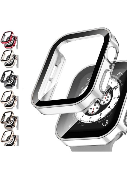 Kılıf + Cam Apple Watch 7 45MM 41MM 44MM 40MM Su Geçirmez Ekran Koruyucu Aksesuarları Kenar Tampon Iwatch 4 5 Se 6 Kapak (Yurt Dışından)