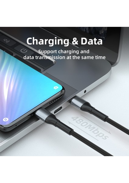 Aufu USB Kablosu PD60W USB C Tip C Hızlı Şarj Aleti Kablosu Xiaomi Samsung MacBook iPad 3A Cep Telefonu Kablosu USB Kablosu C Tipi (Yurt Dışından)