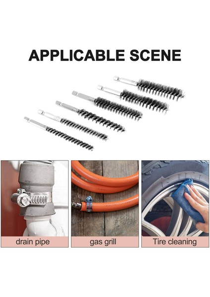 Delik Fırçası Paslanmaz Çelik Kıllar Elektrikli Matkap Için Tel Fırça Altıgen Saplı Saplı Tel Fırça Temizleme 6 Parça (Yurt Dışından) modelleri