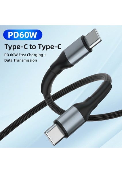 Aufu USB Kablosu PD60W USB C Tip C Hızlı Şarj Aleti Kablosu Xiaomi Samsung MacBook iPad 3A Cep Telefonu Kablosu USB Kablosu C Tipi (Yurt Dışından)