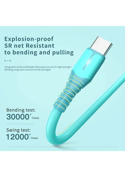 USB C Tipi Kablo 5A Süper Hızlı Şarj Sıvı Silikon Mikro USB Kablosu iPhone 13 12 11 Pro Xiaomi 12 Şarj Kablosu Veri Kablosu (Yurt Dışından)