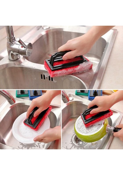 Mutfak Temizleme Banyo Tuvalet Mutfak Cam Duvar Temizleme Banyo Fırçası Plastik Saplı Sünger Banyo Alt Bathup Fırça Temizleyici (Yurt Dışından)