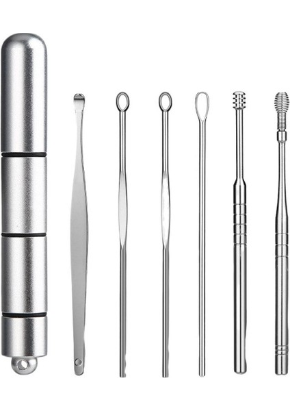[sıcak] 6 Parça Set Paslanmaz Çelik Kulak Kiri Toplayıcı Spiral Dönüş Kulak Temizleme Çubuğu Kulak Temizleme Çubuğu Kulağı Temizlemek Için Taşınabilir Kulak Temizleme Aracı (Yurt Dışından)