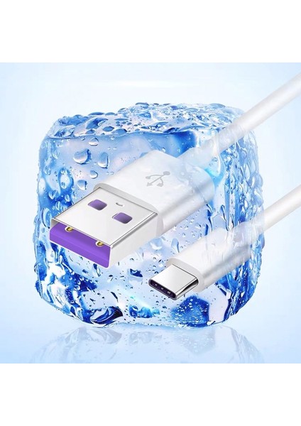 Süper Hızlı Şarj 5A USB Tip C Kablo Samsung Xiaomi Huawei P30 P40 P50 Mate 40 Cep Telefonu Şarj Kablosu Beyaz Kablo (Yurt Dışından)
