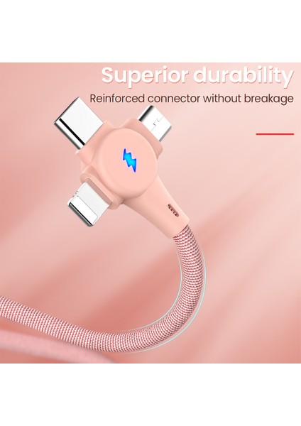 In 1 Hızlı Şarj 6A 66W USB Kablosu iPhone 13 12 11 Pro Max USB A'dan 8pin'e/tip C/mikro Şarj Kablosu Kablosu Huawei Xiaomi Için (Yurt Dışından)