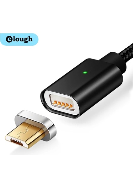 Elough E04 Manyetik Mikro USB Kablosu Xiaomi Cep Telefonu Için Hızlı Şarj Kablosu Mıknatıs Şarj Cihazı Sync Veri Mikro USB Kablosu Tel (Yurt Dışından)
