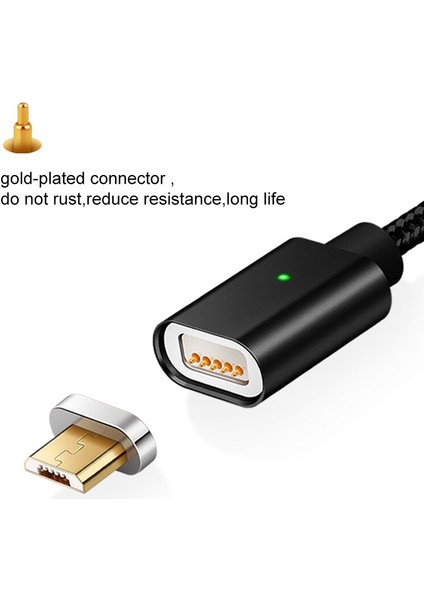 Elough E04 Manyetik Mikro USB Kablosu Xiaomi Cep Telefonu Için Hızlı Şarj Kablosu Mıknatıs Şarj Cihazı Sync Veri Mikro USB Kablosu Tel (Yurt Dışından)