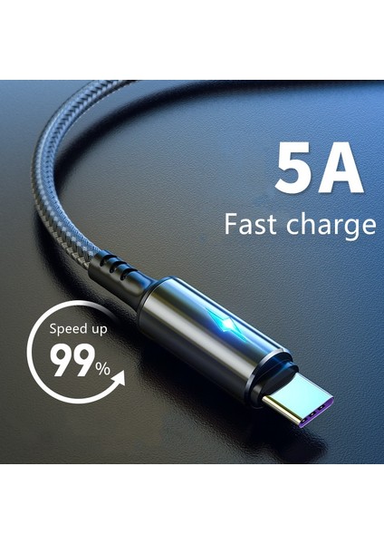 USB C Tipi Kablo 5A Hızlı Şarj Cihazı USB C Kablosu Huawei Xiaomi 12 Samsung S21 Hızlı Şarj 3.0 Android Cep Telefonu USB Kablosu (Yurt Dışından)