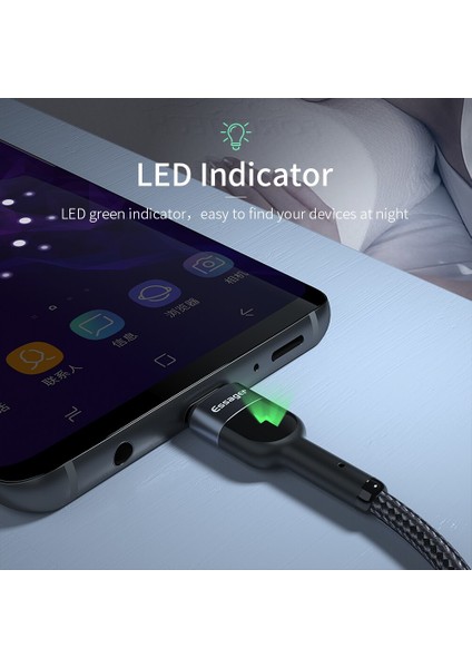 Essager LED Mikro USB Kablosu Hızlı Şarj Şarj Cihazı Mikro USB Veri Kablosu Samsung Xiaomi Için Tel Kordon Android Cep Telefonu Kablosu 2 M (Yurt Dışından)