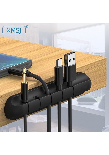 Xmsj Kablo Düzenleyici Yönetim Tel Tutucu Esnek USB Kablosu Sarıcı Düzenli Silikon Klipler Fare Klavye Kulaklık Koruyucu (Yurt Dışından)