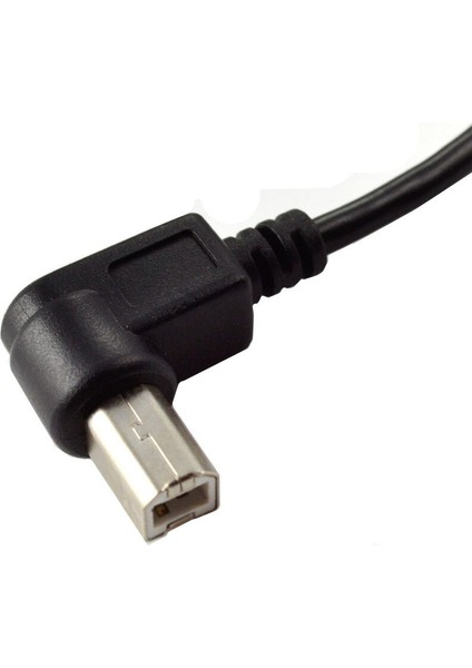 Yüksek Hızlı 25 cm M/f USB 2.0 Tip B Erkek Kadın Dik Açı Uzatma Veri Kablosu Panel Montajlı Yazıcı Kablosu (Yurt Dışından)