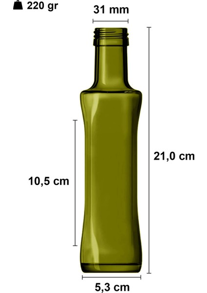 Yeşil Geolive Kilitli Kapaklı ve Kapüşonlu Kavisli Cam Şişe Yağdanlık Hediyelik Sirkelik