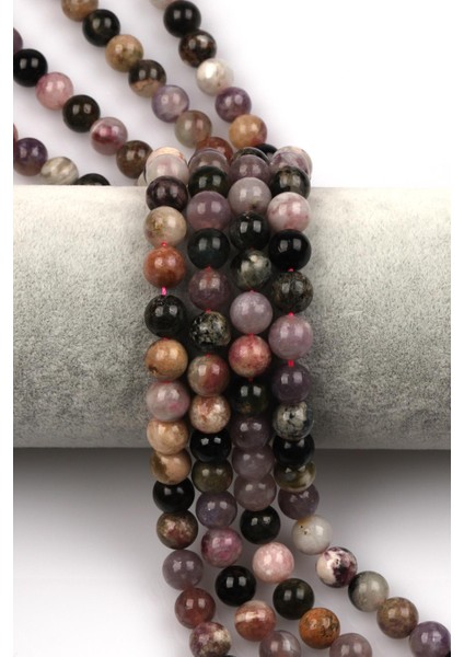 Renkli Turmalin ( Ab Kalite ) Doğal Taş Dizi 8 mm Küre Kesim