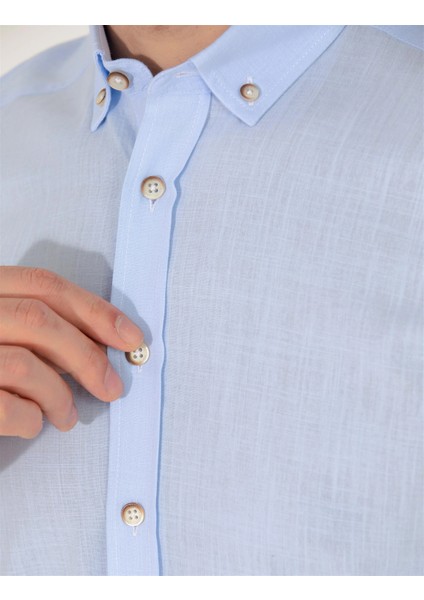 Açık Mavi Slim Fit Uzun Kollu Gömlek G021GL004.000.1622602 indirimleri