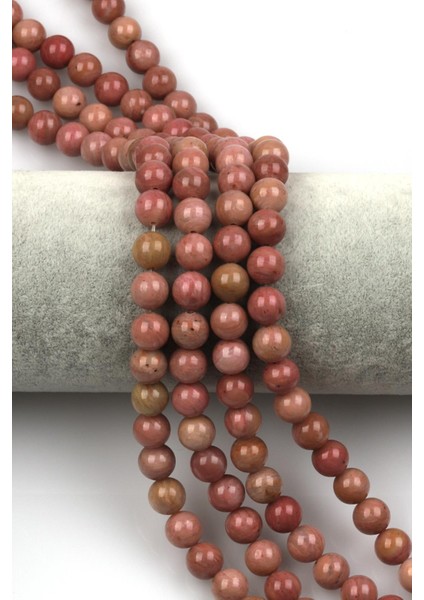 Pembe Jasper Doğal Taş Dizi 8 mm Küre Kesim