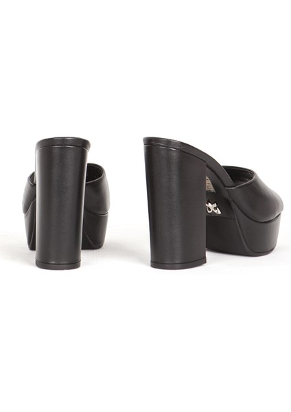 Pl 319269 Deri Kadın Platform Terlik modelleri