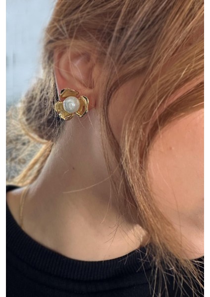 Blooming Incili Çiçek 925 Gümüş Çivili Küpe indirimleri