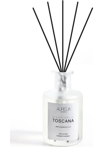 Aurelia Genève Atmosfera Di Toscana - Gentle Magnolia & Lily Diffuser - Manolya & Zambak Büyük Çubuklu Oda Kokusu 250 ml