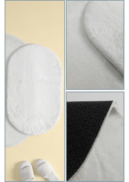 Puffy 2li Kaydırmaz Oval Banyo Paspas Takımı - Ekru fiyatları