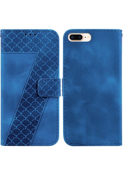 Iphone 8 Için Artı/7 Artı Kart Yuvası Fonksiyonu Kabartmalı Desen Pu Telefon Kılıfı (Yurt Dışından)