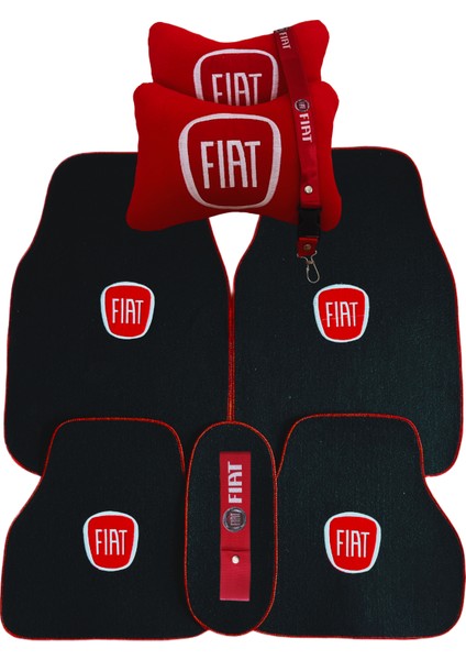 Fiat Uyumlu Araç Oto Halı Paspas | Fiat Kırmızı Araç Seyahat Boyun Yastığı & Fiat Oto Aksesuar
