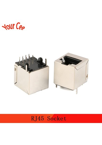10 Adet Konnektörler RJ45 5224 Dikey RJ45 Soket Ağ Arası Ağ Soketi 5224-8P8C Pirinç Pim (Yurt Dışından)