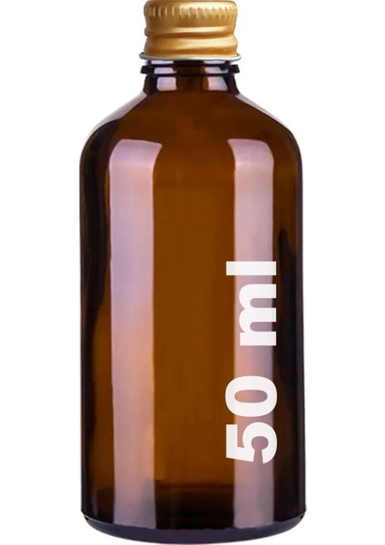 50 ml Metal Gold Kapaklı Amber Hediyelik Şişesi 50 cc Kolonya Koku Süs Kahverengi Cam Şişe 1 Adet