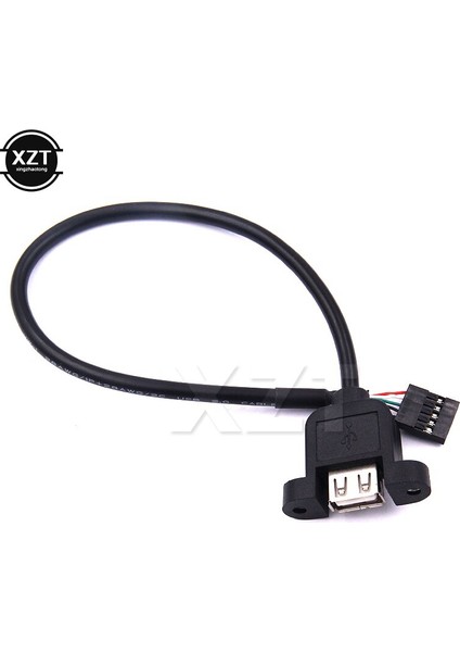 Yeni Konektör 2.54MM 5 Pins Dişi USB A 2.0 Dişi Uzatma Kablosu Panel Montaj Vidası Kulak Delikleri 35 cm Kablo Bölme Hattı (Yurt Dışından)