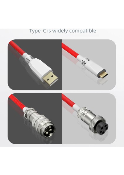 C Tipi USB Kablosu Mekanik Klavye Sarmal Kablo Tel Mekanik Klavye Aviator Masaüstü Bilgisayar Havacılık Konektörü (Yurt Dışından)