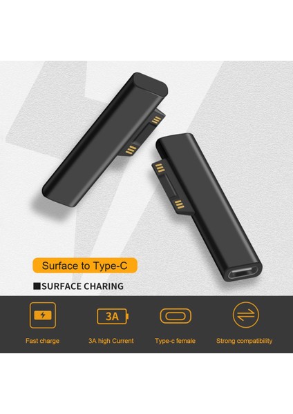 15V/3A USB C Dişi Pd Hızlı Şarj Fişi Dönüştürücü Microsoft Surface Pro 3 4 5 6 Go Surface Book 1 2 3 Tip C Güç Adaptörü (Yurt Dışından)