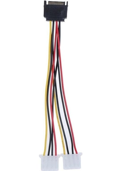 Yeni 1 Adet Sata 15 Pin Erkek 2 Kadın 4 Pin HDD Kadın HDD Kablosu Sert Ide Kablo Sürücüsü Molex Güç Profesyonel Dişi F2W4 (Yurt Dışından)
