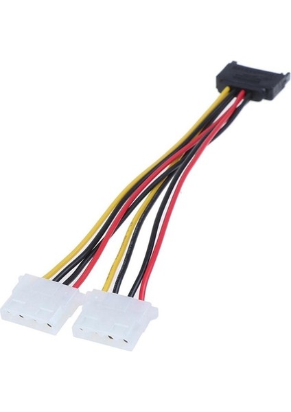 Yeni 1 Adet Sata 15 Pin Erkek 2 Kadın 4 Pin HDD Kadın HDD Kablosu Sert Ide Kablo Sürücüsü Molex Güç Profesyonel Dişi F2W4 (Yurt Dışından)