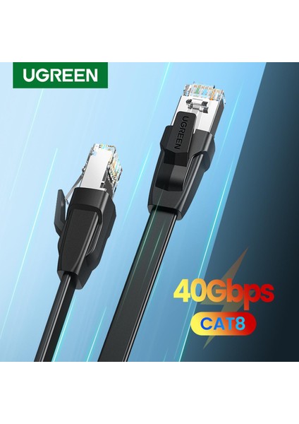 Ugreen Ethernet Kablosu Cat8 40 Gbps 2000 Mhz Cat 8 Ağ Pamuk Örgülü Internet Lan Kablosu Dizüstü Bilgisayarlar Için Ps 4 Yönlendirici RJ45 Kablosu (Yurt Dışından)